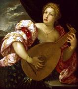 unknow artist Young Woman Playing a Lute Germany oil painting artist